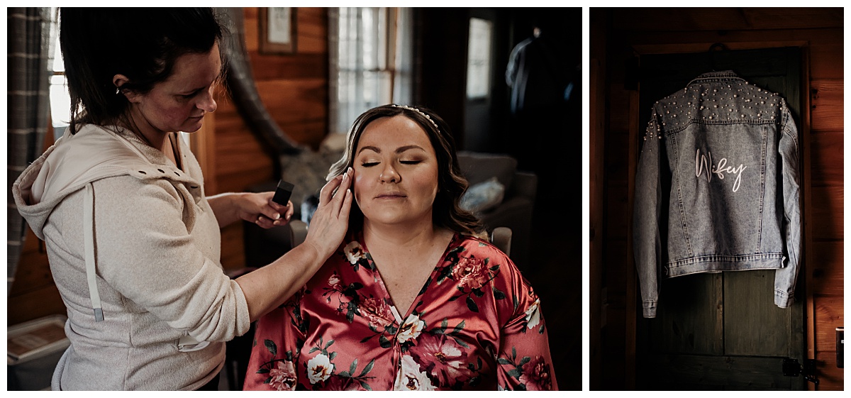 Bride getting ready photos for a boho elopement at Grandfather Mountain in Linville, NC captured by Paisley Sunshine Photography, a North Carolina Wedding and Elopement Photographer. 