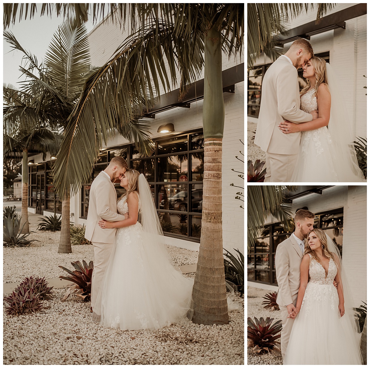 Bride and groom portaits outside Haus 820 in Lakeland, Florida. 