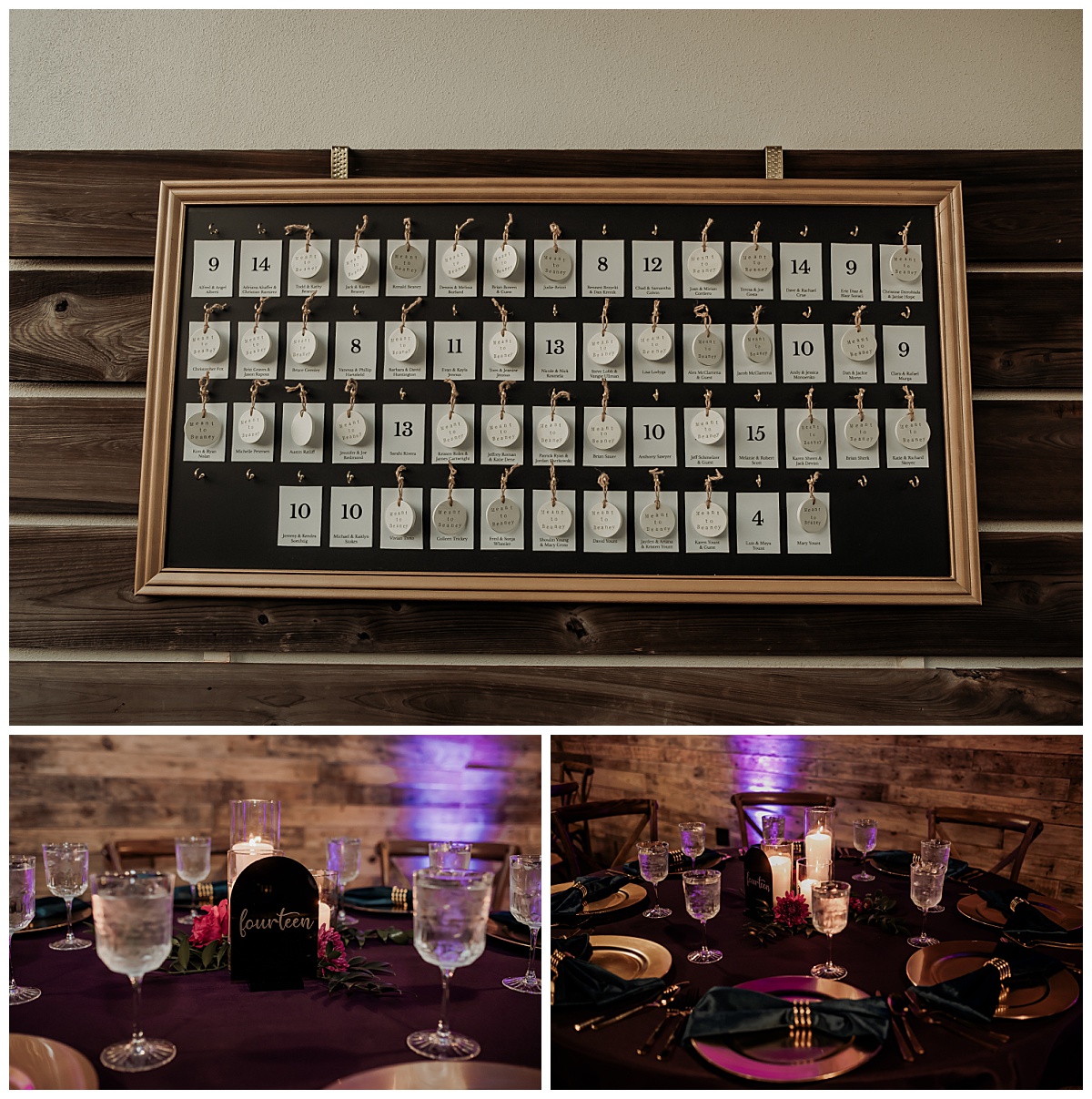 Elegant Wedding reception decor for a moody and romantic wedding at The West Events, an industrial wedding venue in Madeira Beach, FL. 